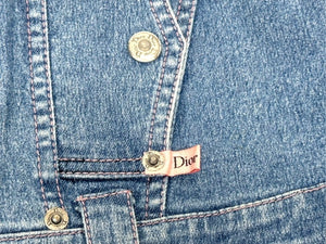 Christian Dior クリスチャンディオール デニムジャケット 3P12022511 サイズ42 インディゴブルー ピンク ガリアーノ期 美品 中古 4b005209