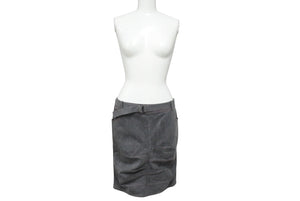 極美品 Christian Dior クリスチャンディオール デニムスカート 3E12033591 サイズ38 ベルテッドデザイン ステッチ ガリアーノ期 中古 4b005215
