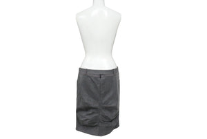 極美品 Christian Dior クリスチャンディオール デニムスカート 3E12033591 サイズ38 ベルテッドデザイン ステッチ ガリアーノ期 中古 4b005215