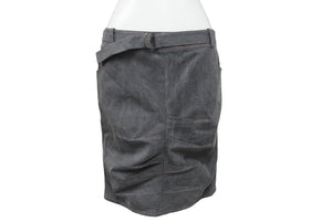 極美品 Christian Dior クリスチャンディオール デニムスカート 3E12033591 サイズ38 ベルテッドデザイン ステッチ ガリアーノ期 中古 4b005215