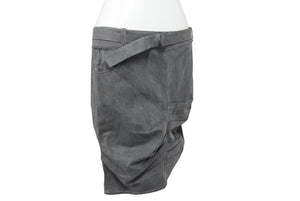 極美品 Christian Dior クリスチャンディオール デニムスカート 3E12033591 サイズ38 ベルテッドデザイン ステッチ ガリアーノ期 中古 4b005215