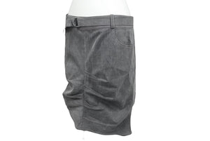 極美品 Christian Dior クリスチャンディオール デニムスカート 3E12033591 サイズ38 ベルテッドデザイン ステッチ ガリアーノ期 中古 4b005215