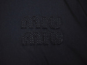 新品未使用 MIUMIU ミュウミュウ Technical Fabric Down Jacket ダウンジャケット ML1086 ショート丈 ブラック 中古 4b005216