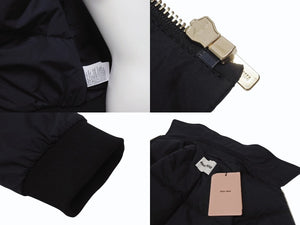 新品未使用 MIUMIU ミュウミュウ Technical Fabric Down Jacket ダウンジャケット ML1086 ショート丈 ブラック 中古 4b005216