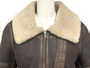 Jean Paul GAULTIER ジャンポールゴルチェ ムートンレザージャケット C772002 90 サイズ40 レディース ブラウン 美品 中古 4b005217
