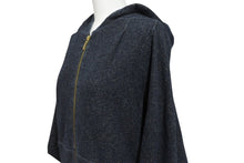 Load image into Gallery viewer, John Galliano ジョンガリアーノ ドルマンスリーブ ジップアップフーディー パーカー サイズXS ラメ ブラック系 美品 中古 4b005218
