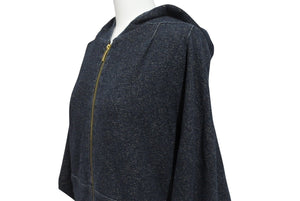 John Galliano ジョンガリアーノ ドルマンスリーブ ジップアップフーディー パーカー サイズXS ラメ ブラック系 美品 中古 4b005218