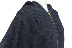 John Galliano ジョンガリアーノ ドルマンスリーブ ジップアップフーディー パーカー サイズXS ラメ ブラック系 美品 中古 4b005218