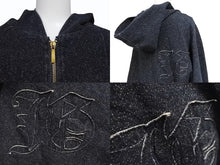 Load image into Gallery viewer, John Galliano ジョンガリアーノ ドルマンスリーブ ジップアップフーディー パーカー サイズXS ラメ ブラック系 美品 中古 4b005218