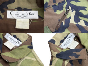 極美品 Christian Dior クリスチャンディオール 半袖コットンジャケット b1P12021130 サイズ38 カモフラ柄 ガリアーノ期 中古 4b005220