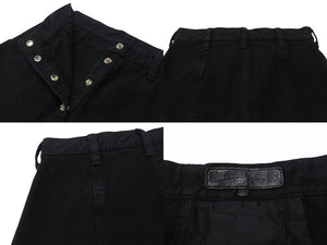 CHROME HEARTS クロムハーツ デニムスカート サイズM クロスボールボタン シルバ−925 ブラック 美品 中古 4b005222