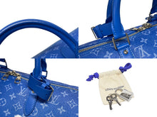 Load image into Gallery viewer, 極美品 LOUIS VUITTON ルイヴィトン ボストンバッグ キーポルバンドリエール 50 M45428 ブルー ホワイト シルバー金具 4b005229