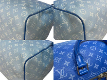 Load image into Gallery viewer, 極美品 LOUIS VUITTON ルイヴィトン ボストンバッグ キーポルバンドリエール 50 M45428 ブルー ホワイト シルバー金具 4b005229