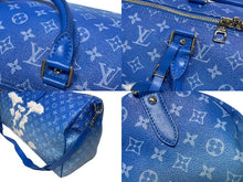 Load image into Gallery viewer, 極美品 LOUIS VUITTON ルイヴィトン ボストンバッグ キーポルバンドリエール 50 M45428 ブルー ホワイト シルバー金具 4b005229