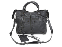 Load image into Gallery viewer, BALENCIAGA バレンシアガ クラシックヴェロ 2WAYバッグ ハンドバッグ ショルダーバッグ 235216 グレー 美品 中古 4b005230