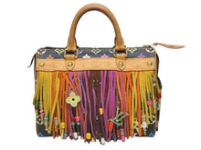 Load image into Gallery viewer, LOUIS VUITTON ルイヴィトン 村上隆 スピーディ25 フラーンジュ フリンジ M40114 モノグラムマルチ ブラック 美品 中古 4b005231