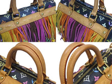 Load image into Gallery viewer, LOUIS VUITTON ルイヴィトン 村上隆 スピーディ25 フラーンジュ フリンジ M40114 モノグラムマルチ ブラック 美品 中古 4b005231
