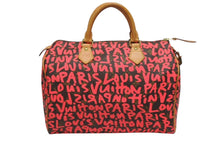 Load image into Gallery viewer, 極美品 LOUIS VUITTON ルイヴィトン モノグラム グラフィティ スピーディ30 ハンドバッグ M93704 ピンク PVC ヌメ革 中古 4b005232