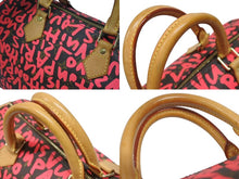 Load image into Gallery viewer, 極美品 LOUIS VUITTON ルイヴィトン モノグラム グラフィティ スピーディ30 ハンドバッグ M93704 ピンク PVC ヌメ革 中古 4b005232