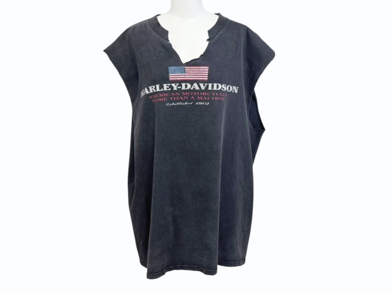 VINTAGE ヴィンテージ 90's HARLEY-DAVIDSON ハーレーダビッドソン カットオフTシャツ ノースリーブ サイズXL 1998年 良品 中古 4b005234