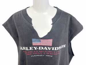 VINTAGE ヴィンテージ 90's HARLEY-DAVIDSON ハーレーダビッドソン カットオフTシャツ ノースリーブ サイズXL 1998年 良品 中古 4b005234