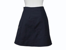 画像をギャラリービューアに読み込む, Christian Dior クリスチャンディオール ラップスカート 7C21308A1335 サイズ34 ネイビー コットン エラスタン 美品 中古 4b005235