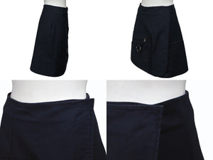 Christian Dior クリスチャンディオール ラップスカート 7C21308A1335 サイズ34 ネイビー コットン エラスタン 美品 中古 4b005235