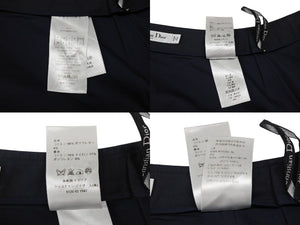 Christian Dior クリスチャンディオール ラップスカート 7C21308A1335 サイズ34 ネイビー コットン エラスタン 美品 中古 4b005235