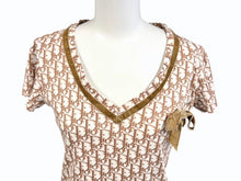Load image into Gallery viewer, 極美品 Christian Dior クリスチャンディオール 半袖VネックTシャツ 5P12044610 サイズ38 トロッター リボン ガリアーノ期 中古 4b005236