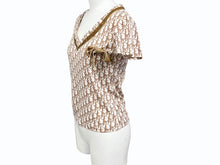 Load image into Gallery viewer, 極美品 Christian Dior クリスチャンディオール 半袖VネックTシャツ 5P12044610 サイズ38 トロッター リボン ガリアーノ期 中古 4b005236