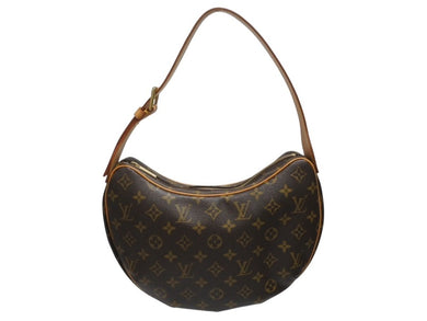 極美品 LOUIS VUITTON ルイヴィトン クロワッサンMM ワンショルダーバッグ M51512 モノグラム PVC レザー ブラウン 中古 4b005243