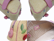 Load image into Gallery viewer, 極美品 Dior ディオール ガリアーノ期 限定品 希少 ハンドバッグ ミニボストンバッグ 刺繍 ビジュー ベージュ 藁 レザー 中古 4b005253