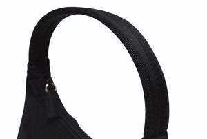 極美品 PRADA プラダ ホーボー ワンショルダーバッグ MV515 トライアングルロゴ ナイロン ブラック 中古 4b005254