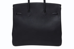 極美品 HERMES エルメス Haut a Courroies オータクロア36 ハンドバッグ トゴ ブルーインディゴ シルバー金具 □I刻印 中古 4b005255