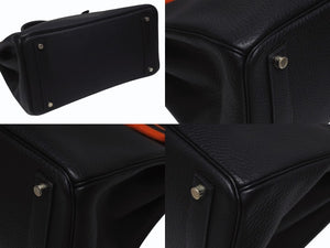 極美品 HERMES エルメス Haut a Courroies オータクロア36 ハンドバッグ トゴ ブルーインディゴ シルバー金具 □I刻印 中古 4b005255