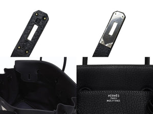 極美品 HERMES エルメス Haut a Courroies オータクロア36 ハンドバッグ トゴ ブルーインディゴ シルバー金具 □I刻印 中古 4b005255