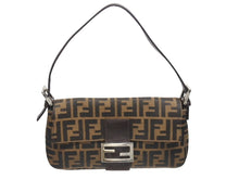 Load image into Gallery viewer, FENDI フェンディ ハンドバッグ ズッカ柄 マンマバケット ブラウン キャンバス レザー 26424 シルバー金具 美品 中古 4b005261
