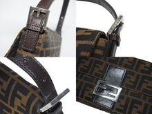 Load image into Gallery viewer, FENDI フェンディ ハンドバッグ ズッカ柄 マンマバケット ブラウン キャンバス レザー 26424 シルバー金具 美品 中古 4b005261
