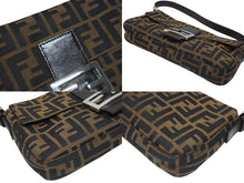 Load image into Gallery viewer, FENDI フェンディ ハンドバッグ ズッカ柄 マンマバケット ブラウン キャンバス レザー 26424 シルバー金具 美品 中古 4b005261