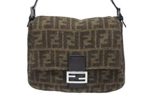Load image into Gallery viewer, 極美品 FENDI フェンディ マンマバケット ワンショルダーバッグ 26325 ズッカ柄 ブラウン ウール レザー シルバー金具 中古 4b005262
