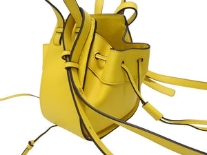 極美品 LOEWE ロエベ ハンモック ミニ ハンドバッグ ショルダーバッグ 052123 スペイン製 レザー イエロー ブラック 中古 4b005266