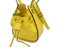 Load image into Gallery viewer, 極美品 LOEWE ロエベ ハンモック ミニ ハンドバッグ ショルダーバッグ 052123 スペイン製 レザー イエロー ブラック 中古 4b005266