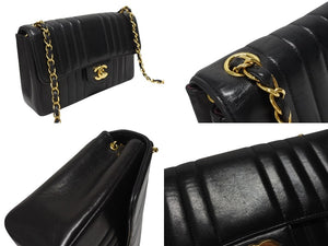 極美品 CHANEL シャネル マドモアゼル22 Sフラップ Sチェーンショルダーバッグ 2番台 ココマーク ラムスキン ブラック 中古 4b005267