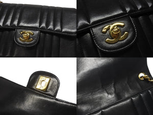 極美品 CHANEL シャネル マドモアゼル22 Sフラップ Sチェーンショルダーバッグ 2番台 ココマーク ラムスキン ブラック 中古 4b005267