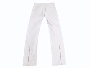 VLONE ヴィーロン フレアデニムパンツ ジップ 変形 YKKジップ ホワイト メンズ サイズM 良品 中古 4b005269