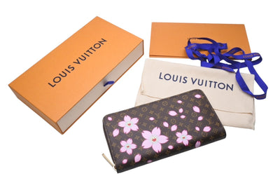 未使用 ルイヴィトン ルイヴィトン LV×TM ジッピー・ウォレット 長財布 村上隆 M13433 ブラウンピンク 中古 4b005279 