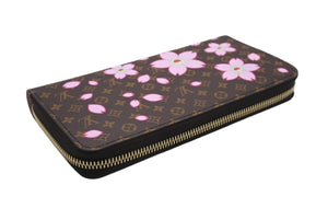 未使用 ルイヴィトン ルイヴィトン LV×TM ジッピー・ウォレット 長財布 村上隆 M13433 ブラウンピンク 中古 4b005279 