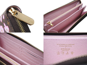 未使用 ルイヴィトン ルイヴィトン LV×TM ジッピー・ウォレット 長財布 村上隆 M13433 ブラウンピンク 中古 4b005279 