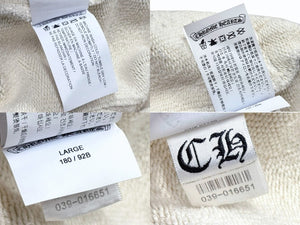 極美品 CHROME HEARTS クロムハーツ Y NOT スウェットパンツ サイズL CHロゴパッチ スクロールラベルロゴ グレー 25SS 中古 4b005281
