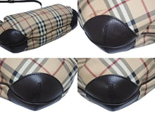 Load image into Gallery viewer, BURBERRY バーバリー ノバチェック 2WAY ハンドバッグ ベージュ ブラウン PVC レザー ショルダー 3742238 ゴールド金具 美品 中古 4b005299
